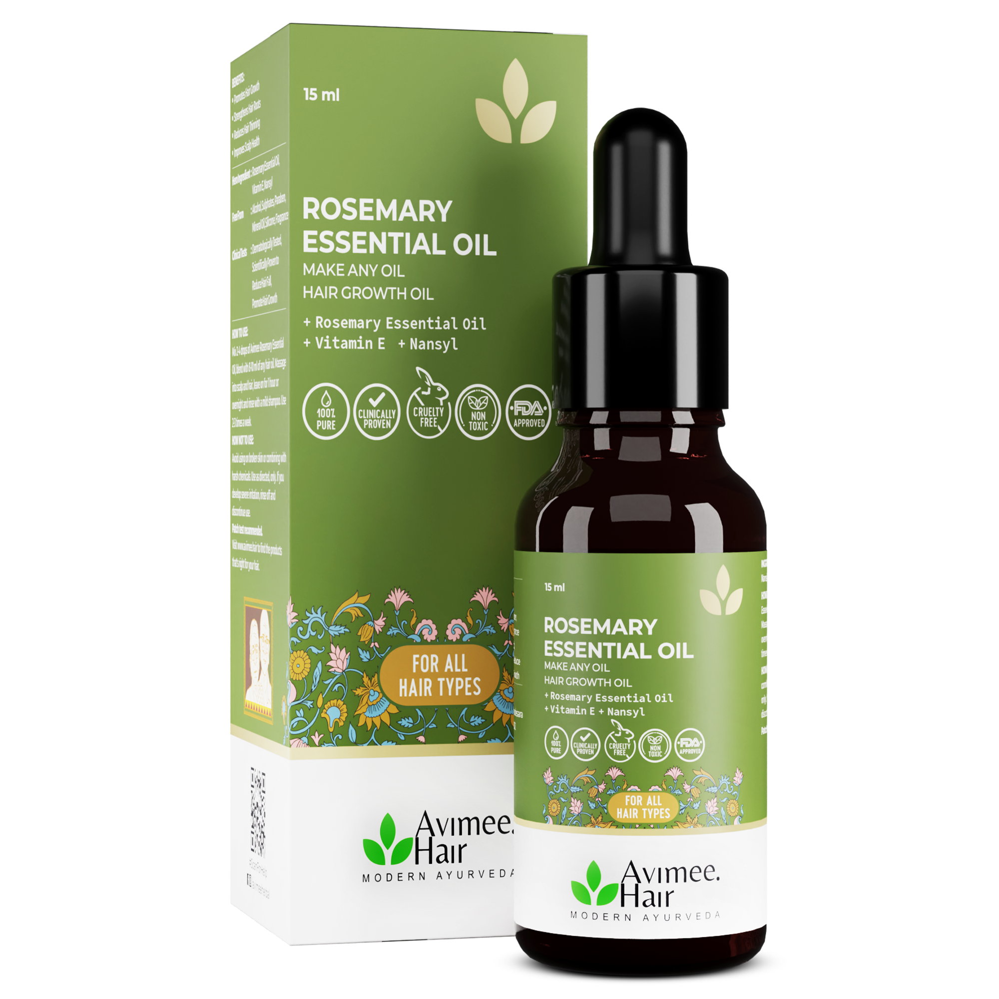 Rosemary Essential Hair Oil with Vitamin E and Nansyl